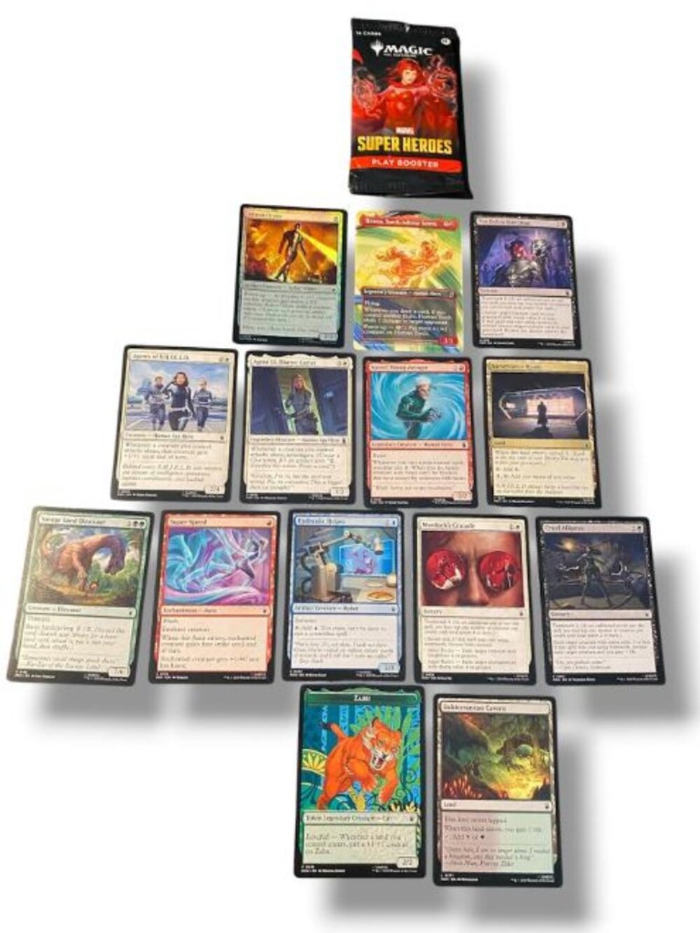 NEW - 13PC Magic the Gathering Marvel Super Heroes Play Booster Pack - RIPPED